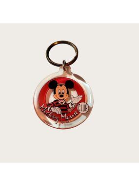Vintage Disney Mickey Mouse Club Acrylic Keychain Keyring